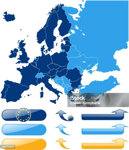 Mapa Dos Países Europeus - Arte vetorial de stock e mais imagens de Mapa - Mapa, Turquia, Alemanha