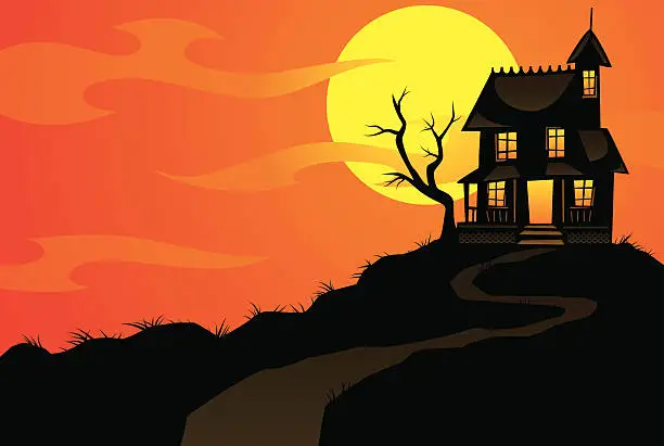Vector illustration of spooky house