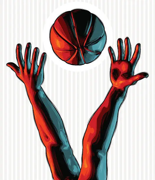 Vector illustration of CelScratch Illustration: Jump Ball