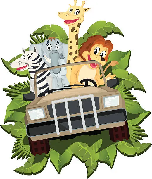 Vector illustration of Jungle animals.