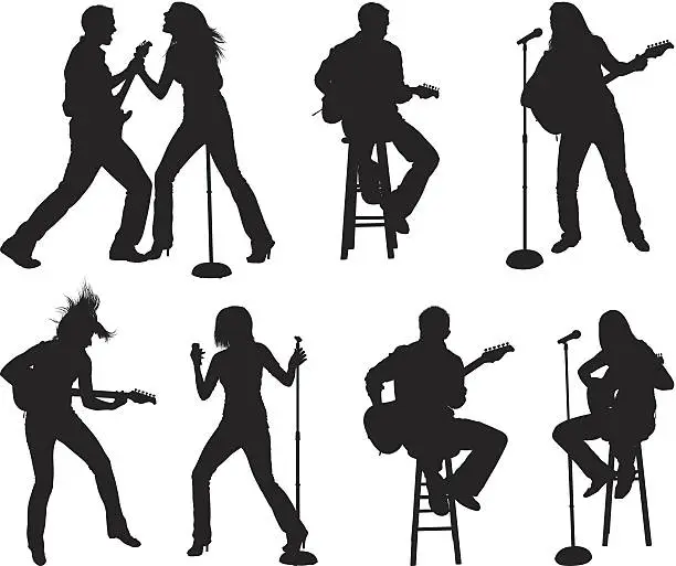 Vector illustration of Small venue musical performance