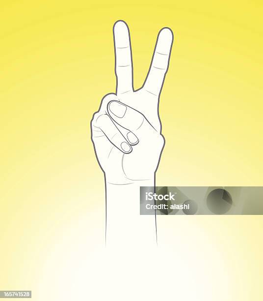 Ilustración de La Paz Gesto De Mano y más Vectores Libres de Derechos de Dos dedos - Dos dedos, Alcanzar, Alegre