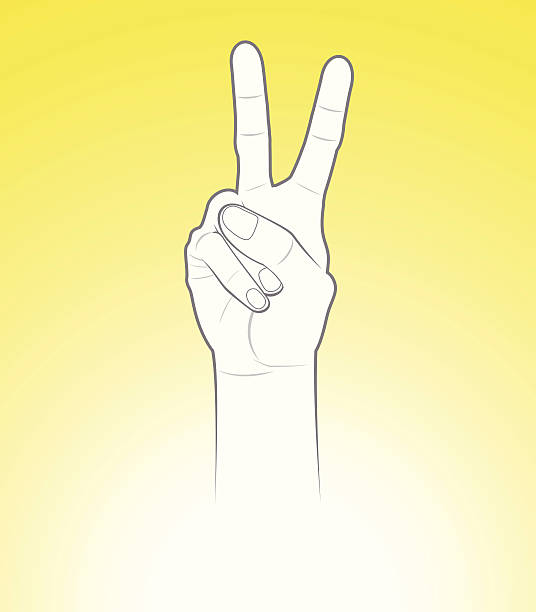 ilustrações de stock, clip art, desenhos animados e ícones de sinal de mão da paz - hand sign index finger human finger human thumb