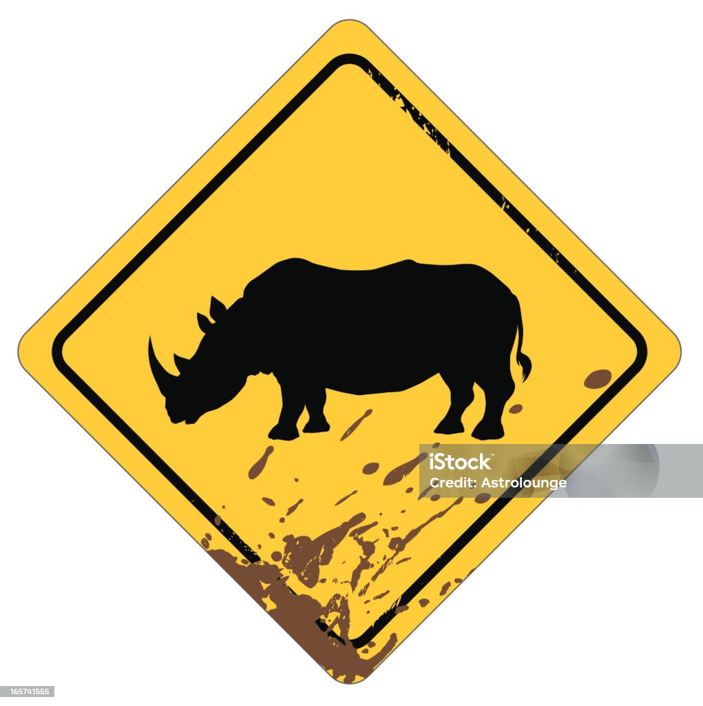 rhino señal - arte vectorial de Amarillo - Color libre de derechos