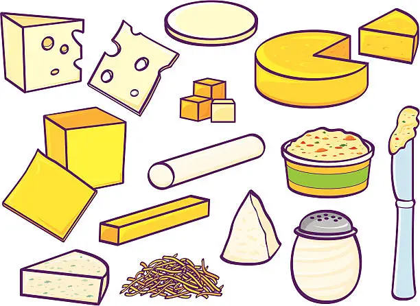 Vector illustration of Cheeses