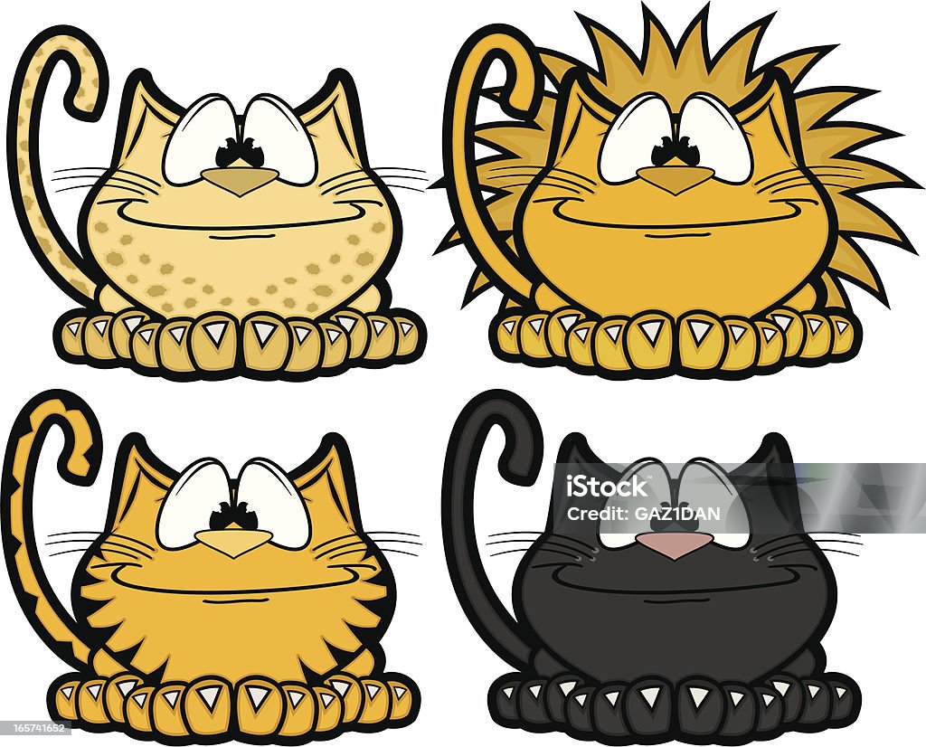 Wild Cat Characters Wild Cat Characters. Animal stock vector