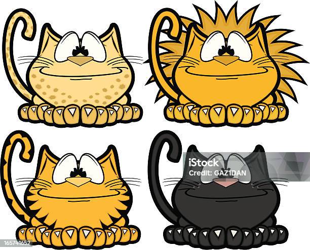 Wild Cat Characters Stock Illustration - Download Image Now - Animal, Black Leopard, Cartoon