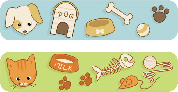 Pet Care Items vector art illustration