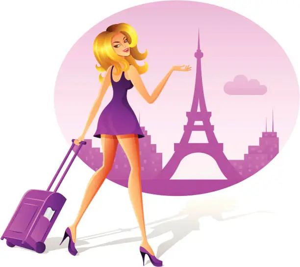 Vector illustration of Tourist in Paris