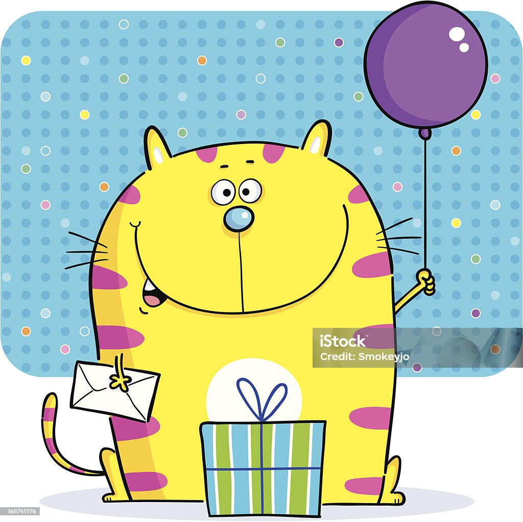 Chat de - clipart vectoriel de Carte d'anniversaire libre de droits