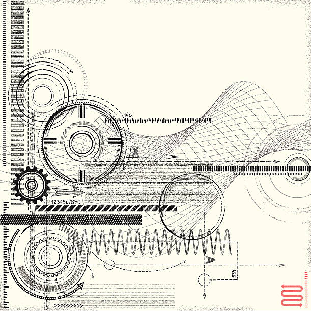 Grunge Technical Drawing Abstract grunge technical drawing. All elements are separate. Layered, global colors used.Hi res jpeg included.More works like this linked below. industry drawings stock illustrations