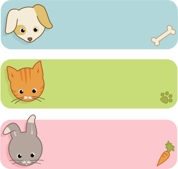 Cute Pet Banners vector art illustration