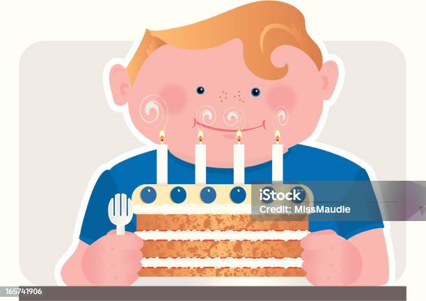 Ilustración de Pastel De Cumpleaños Boy y más Vectores Libres de Derechos de Celebración - Acontecimiento - Celebración - Acontecimiento, Celebración - Ocasión especial, Cena