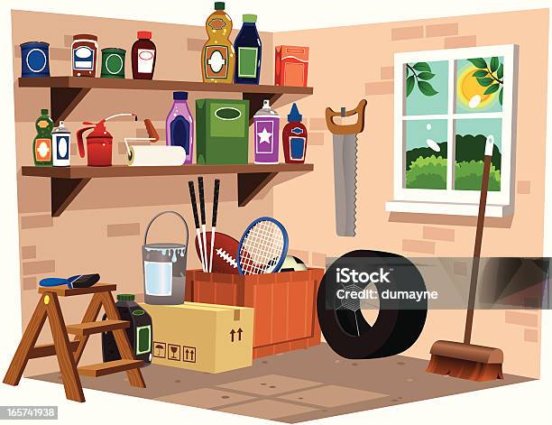 Garage Interior View Stock Illustration - Download Image Now - Garage, Domestic Life, Home Interior