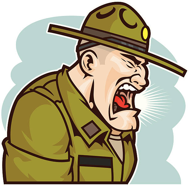 drill sergeant - sergeant stock-grafiken, -clipart, -cartoons und -symbole