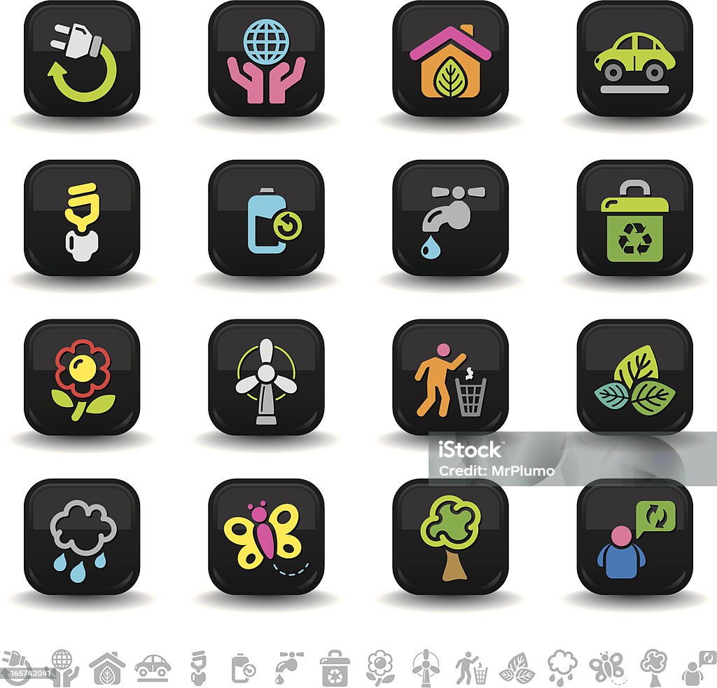 Eco ikony/Seria bbton - Grafika wektorowa royalty-free (Bateria - Wyposażenie)
