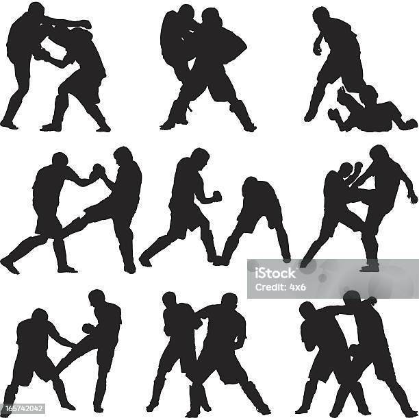 Ultimate Fighters Fighting Stock Illustration - Download Image Now - Adult, Aggression, Agility