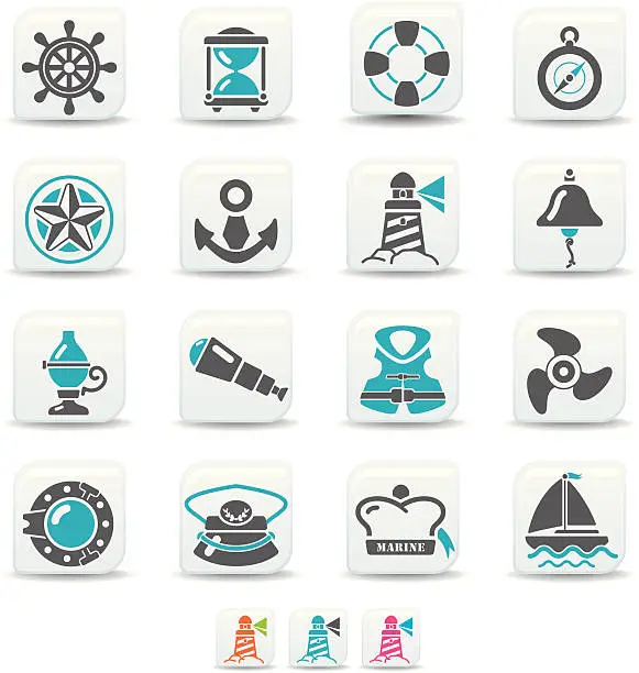 Vector illustration of nautical icons | simicoso collection