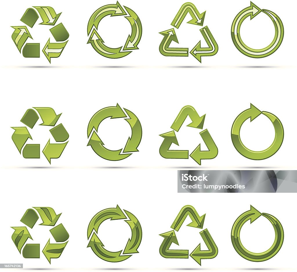 Simbolo del riciclaggio - arte vettoriale royalty-free di Bicicletta