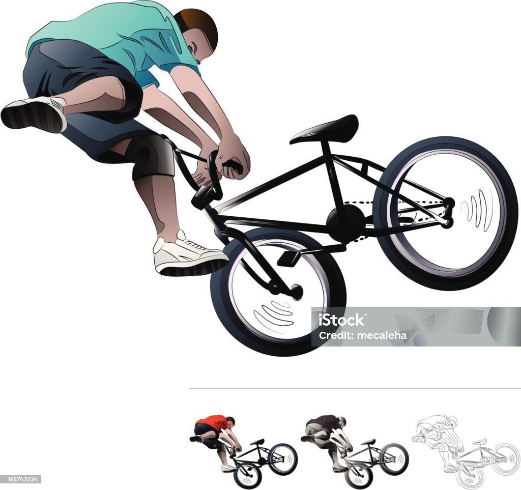 RIder di BMX. - arte vettoriale royalty-free di BMX