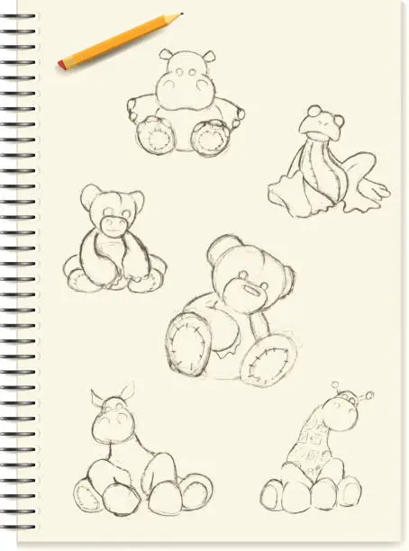 Vector illustration of sketches - Teddy