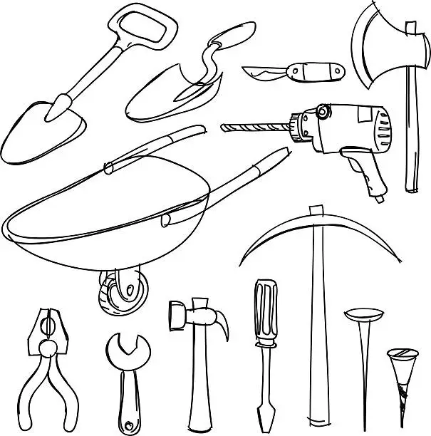 Vector illustration of Tools collection