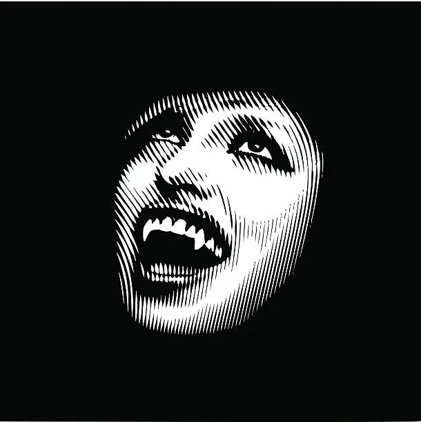 Vector illustration of Vampire Looking Up Into Light