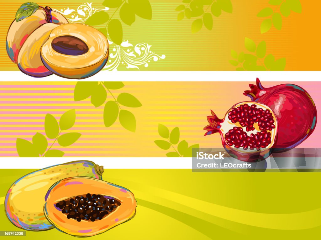 Frutas frescas Banners - Royalty-free Papaia arte vetorial