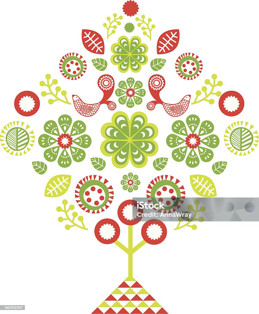 Dekoracyjne Drzewo projekt - Grafika wektorowa royalty-free (Bez ludzi)