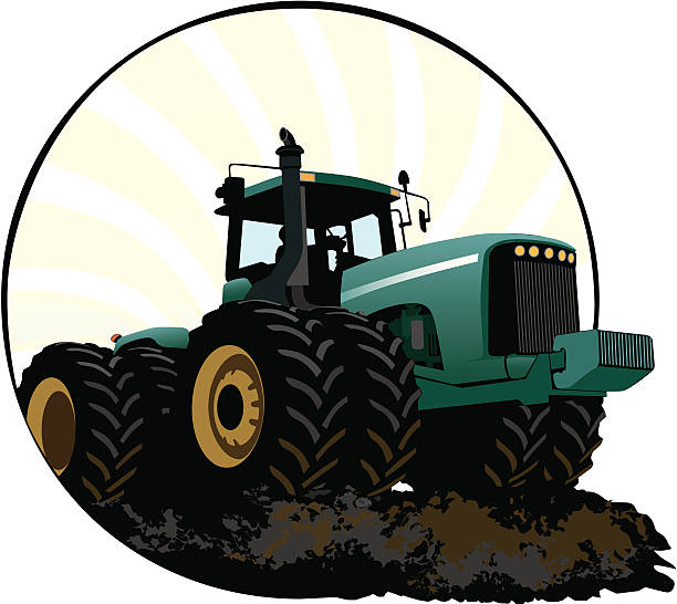 Farm Tractor vector art illustration