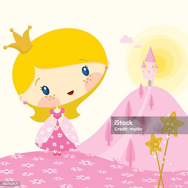 Piccola Pink Princess - Immagini vettoriali stock e altre immagini di Principessa - Principessa, Bambino, Capelli biondi