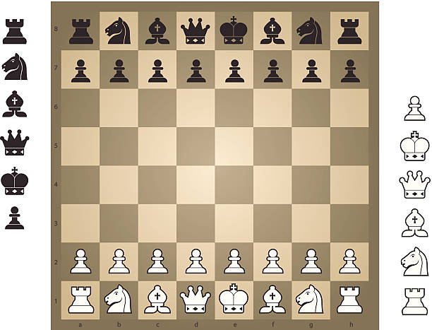 체스 세트 - chess king chess chess piece black stock illustrations