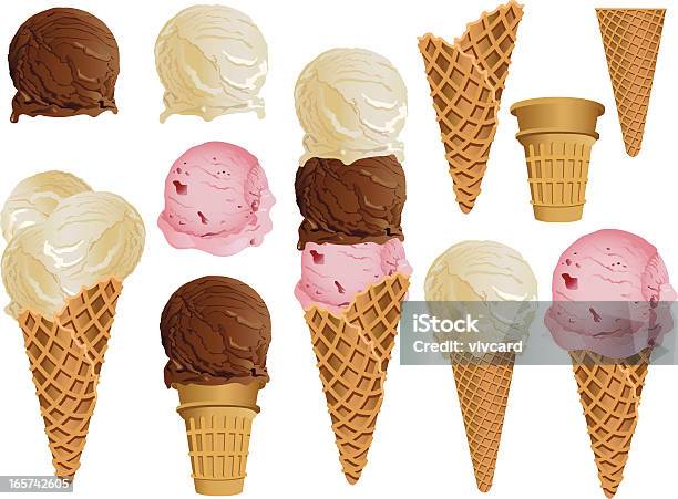 Ice Cream Cones Stock Illustration - Download Image Now - Ice Cream Cone, Ice Cream, Vector