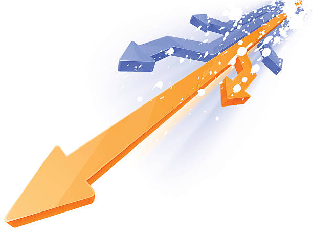 Two Arrows Slanting Slanted Arrow Stock Photos, Pictures & Royalty-Free Images - iStock