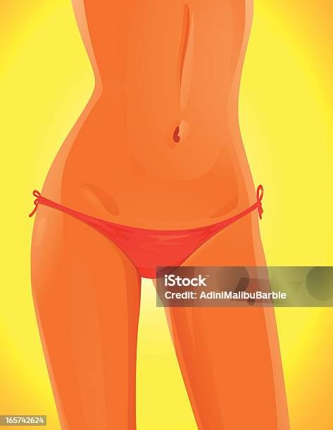 Mädchen Im Roten Bikini Stock Vektor Art und mehr Bilder von Bauch - Bauch, Eine Frau allein, Frauen