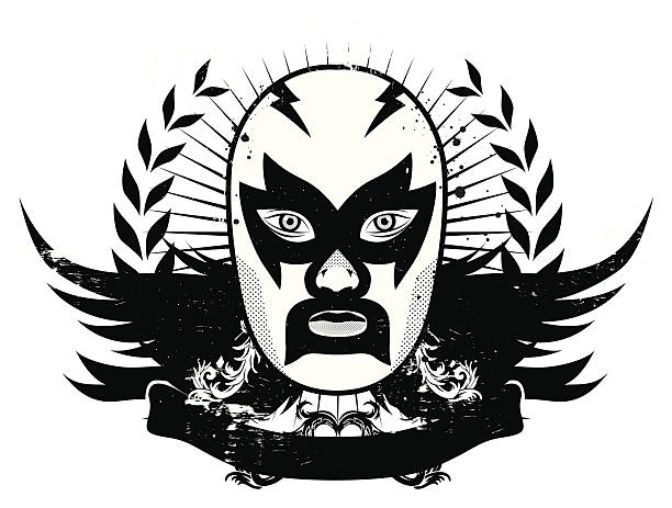 wrestler logo fighter banner wrestling logo stock illustrations