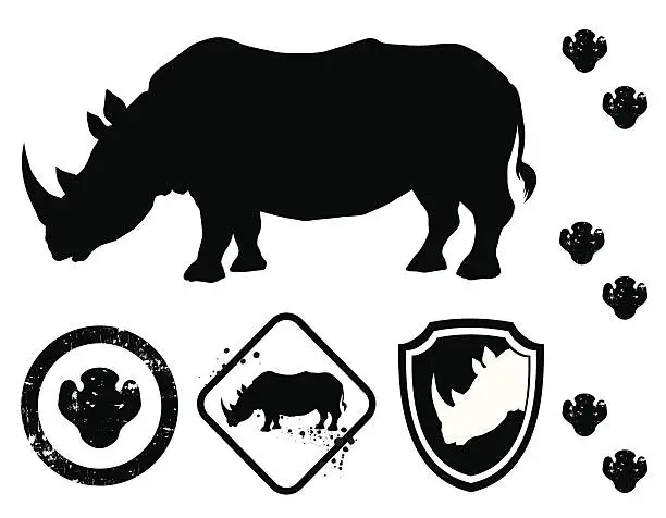 Vector illustration of rhino