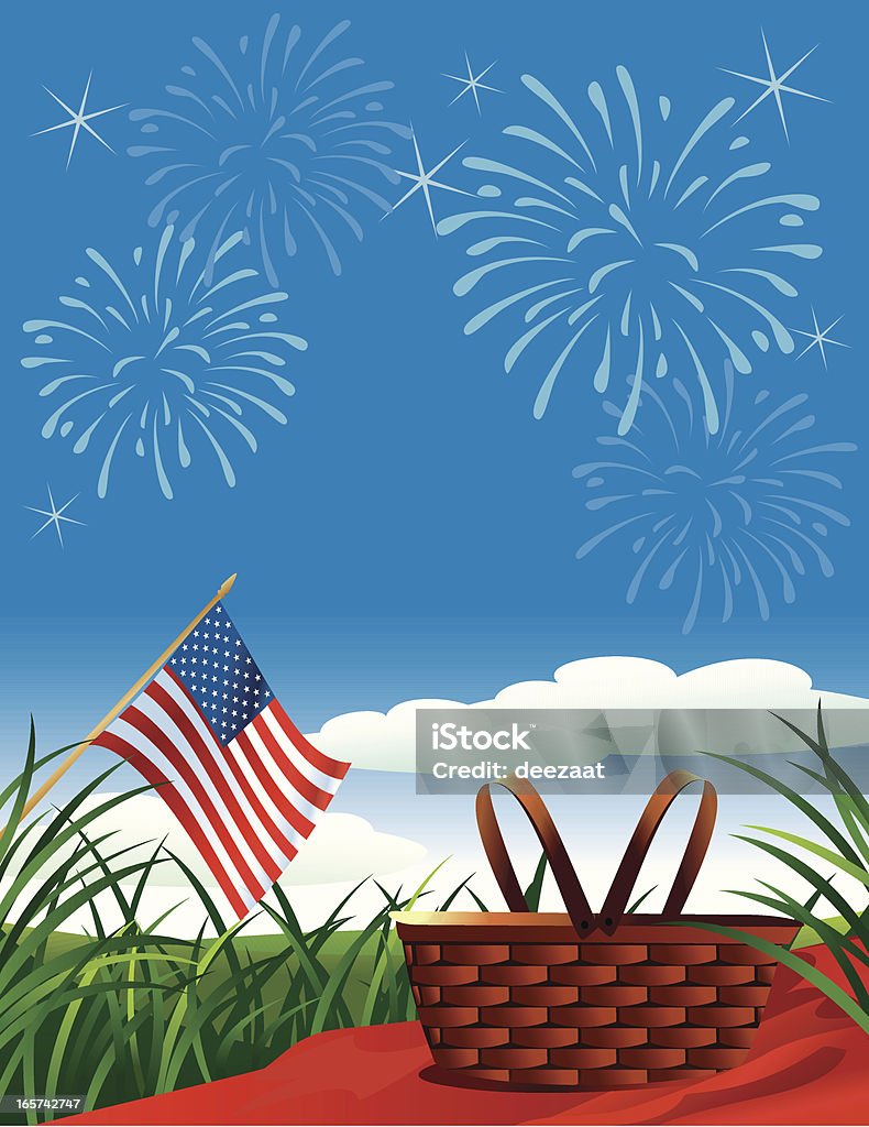 Четвертого июля пикника - Векторная графика День независимости США р�оялти-фри