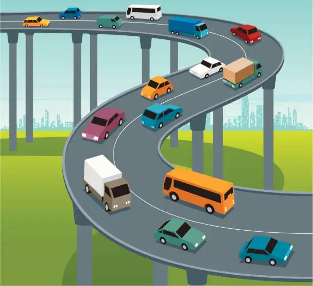 Vector illustration of Highway Traffic