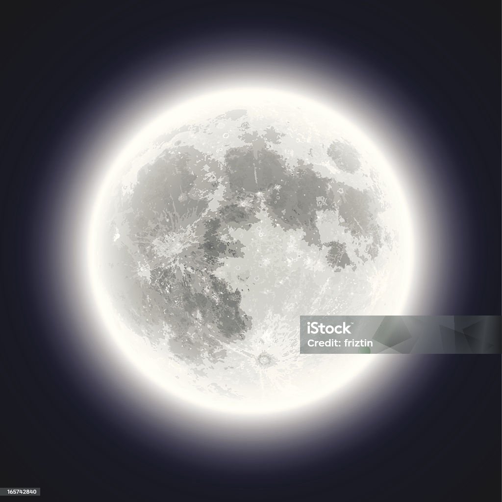 Full Moon - Hand Traced & Very Detailed Very detailed,  Full Moon stock vector