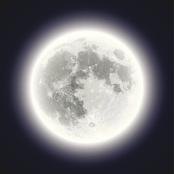 Full Moon - Hand Traced & Very Detailed vector art illustration