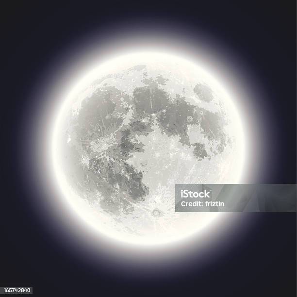 Full Moon Hand Traced Very Detailed Stock Illustration - Download Image Now - Full Moon, Moon, Moon Surface