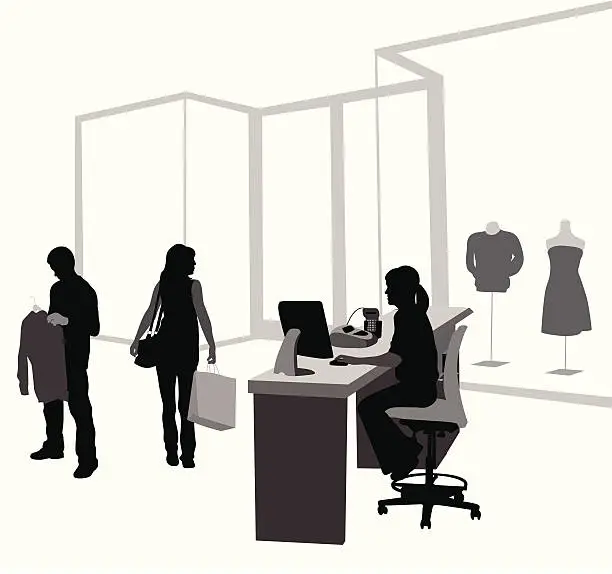 Vector illustration of CheckOut Vector Silhouette