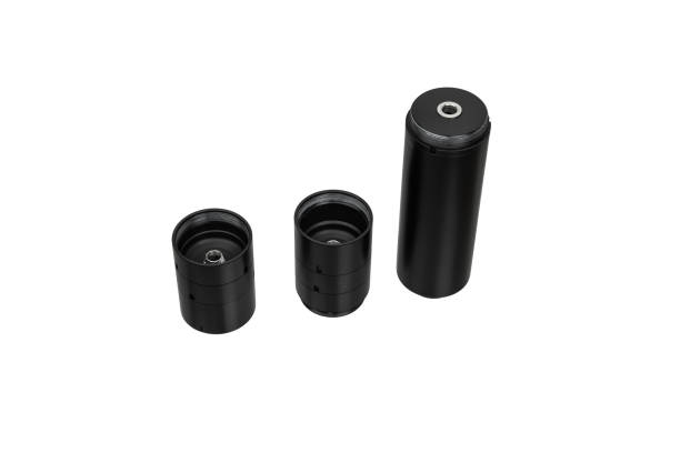 istock Black silencer for weapons. Suppressor that is at the end of an assault rifle. Isolate on a white background. 1657429248