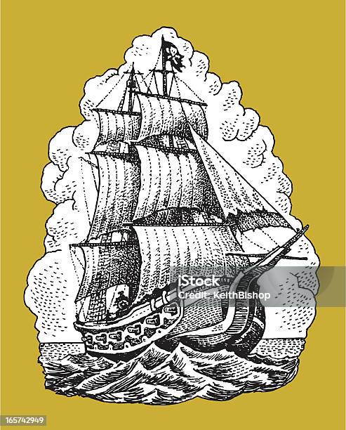 Bateau Pirate Transport Nautique Vecteurs libres de droits et plus d'images vectorielles de Illustration - Illustration, Brigantin, Tête de mort