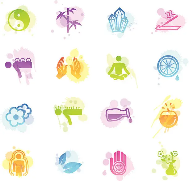 Vector illustration of Stains Icons - Alternative Medicine