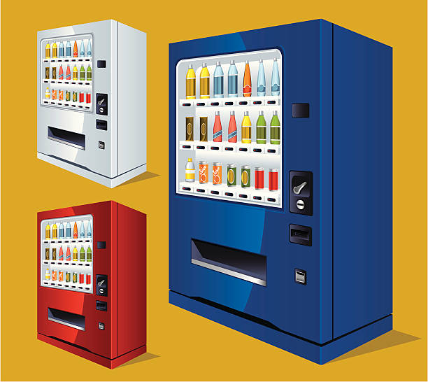 ilustrações, clipart, desenhos animados e ícones de refrigerante de máquina de venda - vending machine machine coin operated convenience