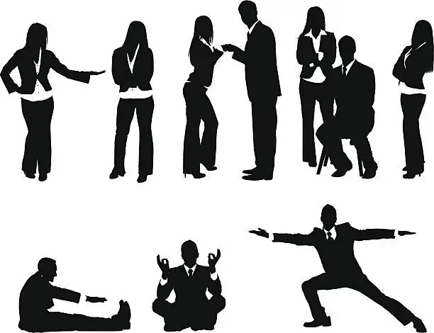 Vector illustration of Peaceful business people