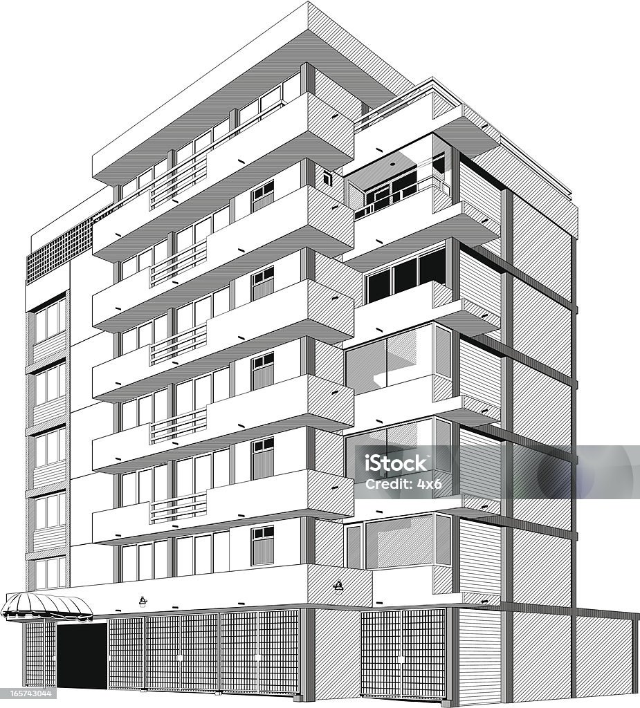 Apartment building - clipart vectoriel de Appartement libre de droits