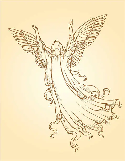 Vector illustration of Rejoicing Angel